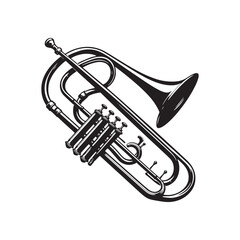 Obraz premium Brass Power: A Bold Collection of Trombone Vector Silhouettes Showcasing the Unique Shape, Rich Sound, and Musical Depth of This Iconic Brass Wind Instrument.