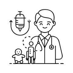 pediatrician icon, pediatrician line art - simple line art of pediatrician, perfect for pediatrician logos and icons