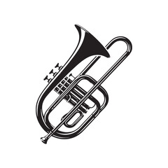 Obraz premium Brass Power: A Bold Collection of Trombone Vector Silhouettes Showcasing the Unique Shape, Rich Sound, and Musical Depth of This Iconic Brass Wind Instrument.