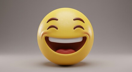 Laughing Expression Yellow Face with Closed Eyes and Big Smile