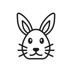 Minimalist rabbit head illustration. ideal for designs related to animals, nature, or children.