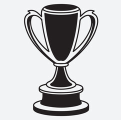 trophy silhouette vector art illustration, gold trophy cup