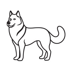Alaskan Malamute Dog Outline Vector