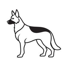 German Shepherd Bold Dog Outline
