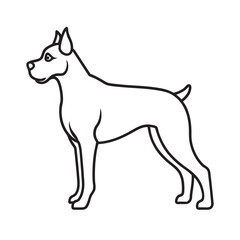 Boxer Breed Strong Dog Outline
