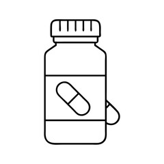 pill bottle icon, pill bottle line art - simple line art of pill bottle, perfect for pill bottle logos and icons