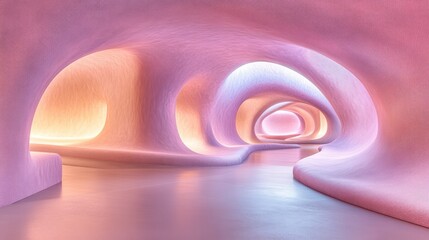 Obraz premium Abstract, pink, smooth, modern, tunnel