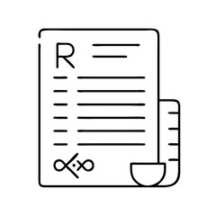 prescription label icon, prescription label line art - simple line art of prescription label, perfect for prescription label logos and icons
