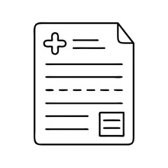 Fototapeta premium prescription paper icon, prescription paper line art - simple line art of prescription paper, perfect for prescription paper logos and icons