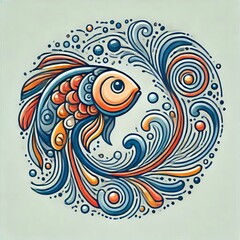 Fototapeta premium Fish A shape Adaptation flow