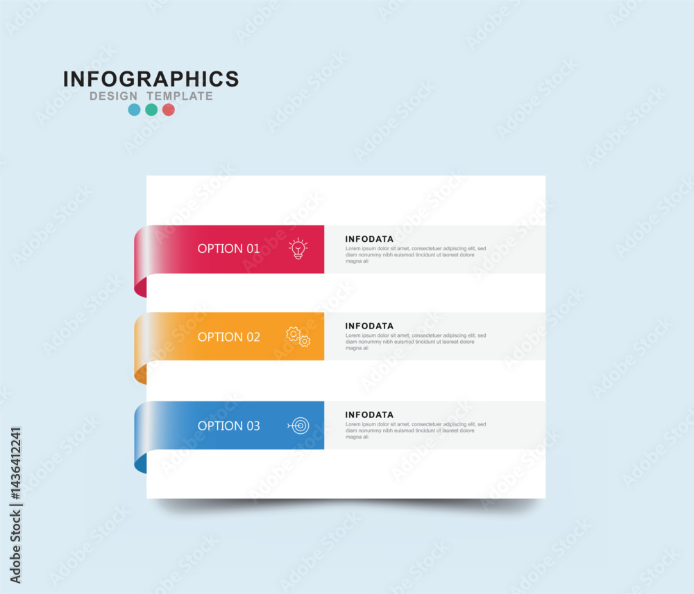 Leinwandbilder vector infographic label design template with icons and 3 options or steps. can be used for process 