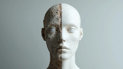 A half-human, half-mannequin hybrid concept.