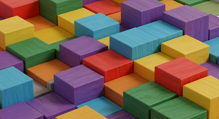 Chromatic Blockscape AI Generated