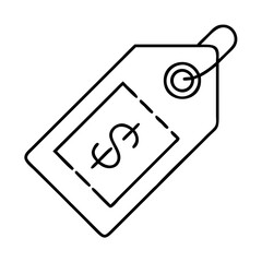 price tag icon, price tag line art - simple line art of price tag, perfect for price tag logos and icons