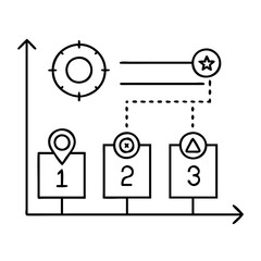 project milestone icon, project milestone line art - simple line art of project milestone, perfect for project milestone logos and icons