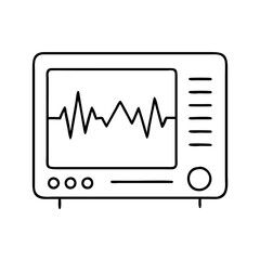 pulse monitor icon, pulse monitor line art - simple line art of pulse monitor, perfect for pulse monitor logos and icons