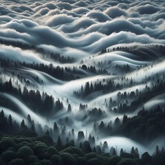 canopy blends with low lying clouds