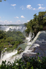 Panoramic view of the Iguazu Falls in Misiones, Argentina.