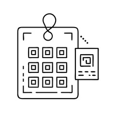 qr code label icon, qr code label line art - simple line art of qr code label, perfect for qr code label logos and icons