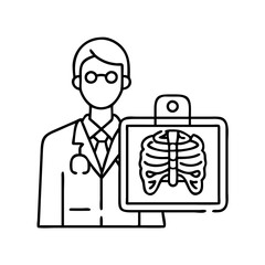 radiologist icon, radiologist line art - simple line art of radiologist, perfect for radiologist logos and icons