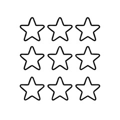 rating stars icon, rating stars line art - simple line art of rating stars, perfect for rating stars logos and icons