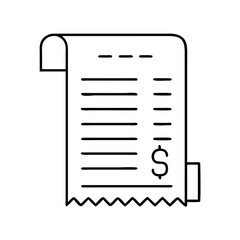 receipt icon, receipt line art - simple line art of receipt, perfect for receipt logos and icons