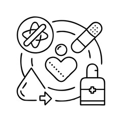 recovery icon, recovery line art - simple line art of recovery, perfect for recovery logos and icons
