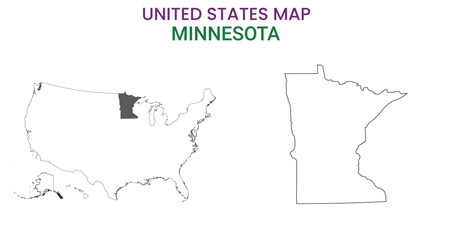 Minnesota map of USA state. Minnesota map vector illustration. Minnesota vector map on white background.