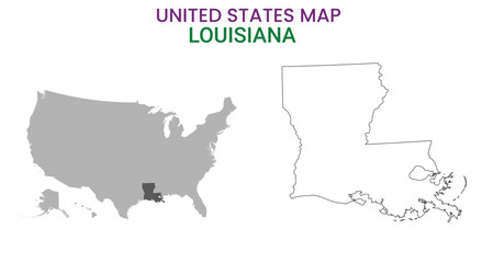 Louisiana map of USA state. Louisiana map vector illustration. Louisiana vector map on white background.