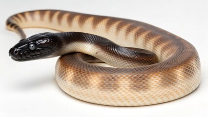 Obraz premium Black-headed python on studio background 