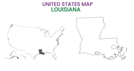 Louisiana map of USA state. Louisiana map vector illustration. Louisiana vector map on white background.