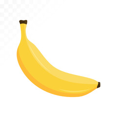 Yellow banana fruits. Whole bananas icon. Organic tropical fruit for juice, smoothie or healthy food. Vector illustration isolated on white background