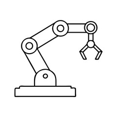 robotics arm icon, robotics arm line art - simple line art of robotics arm, perfect for robotics arm logos and icons