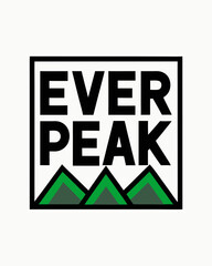 Nature's Ever peak Green t shirt Mountains Vector Illustration
