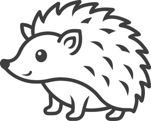 Hedgehog icon line art vector on transparent background