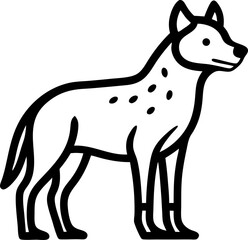 Hyena icon line art vector on transparent background