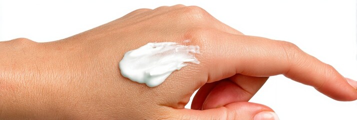 Close-up of Hand with Moisturizing Cream.