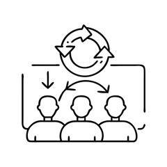 Obraz premium scrum meeting icon, scrum meeting line art - simple line art of scrum meeting, perfect for scrum meeting logos and icons