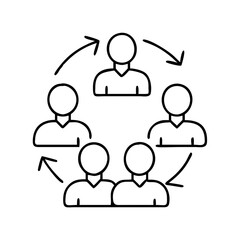scrum meeting icon, scrum meeting line art - simple line art of scrum meeting, perfect for scrum meeting logos and icons