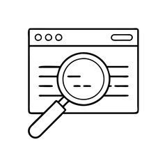 search engine icon, search engine line art - simple line art of search engine, perfect for search engine logos and icons