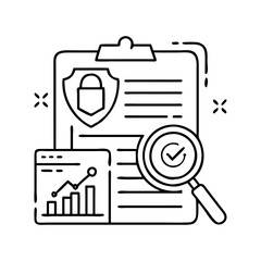 security audit icon, security audit line art - simple line art of security audit, perfect for security audit logos and icons