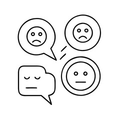 sentiment analysis icon, sentiment analysis line art - simple line art of sentiment analysis, perfect for sentiment analysis logos and icons