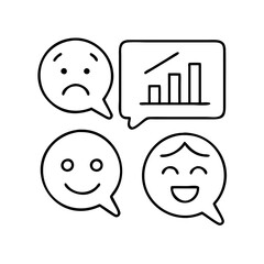 sentiment analysis icon, sentiment analysis line art - simple line art of sentiment analysis, perfect for sentiment analysis logos and icons