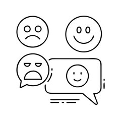 Fototapeta premium sentiment analysis icon, sentiment analysis line art - simple line art of sentiment analysis, perfect for sentiment analysis logos and icons