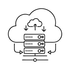 serverless computing icon, serverless computing line art - simple line art of serverless computing, perfect for serverless computing logos and icons