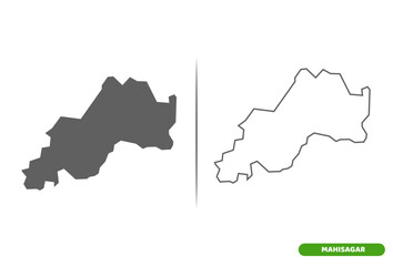 Fototapeta premium Mahisagar District of Gujarat State map.