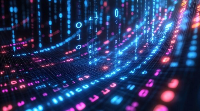 Digital binary code stream cascading over a grid network