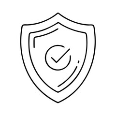shield icon, shield line art - simple line art of shield, perfect for shield logos and icons