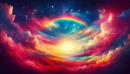 Obraz premium Rainbow Sky wonder and peace