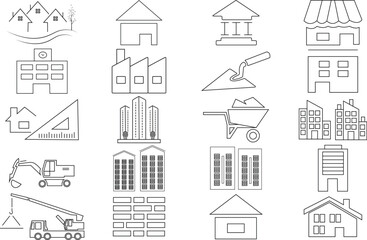 Corporate Asset and Value Growth Icon Set – Office Building, Wealth Indicators, Financial Trends Vector Illustration.